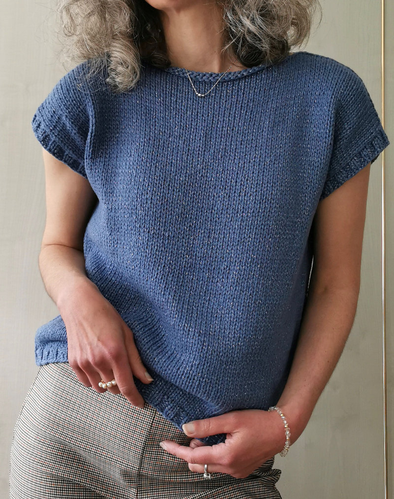 Топ The Shoreline Boatneck спицами — описание вязания стильного летнего топа