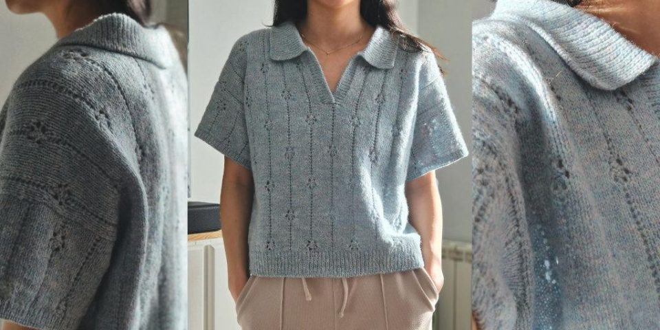 Воздушный спицами топ Cloudy Summer Top