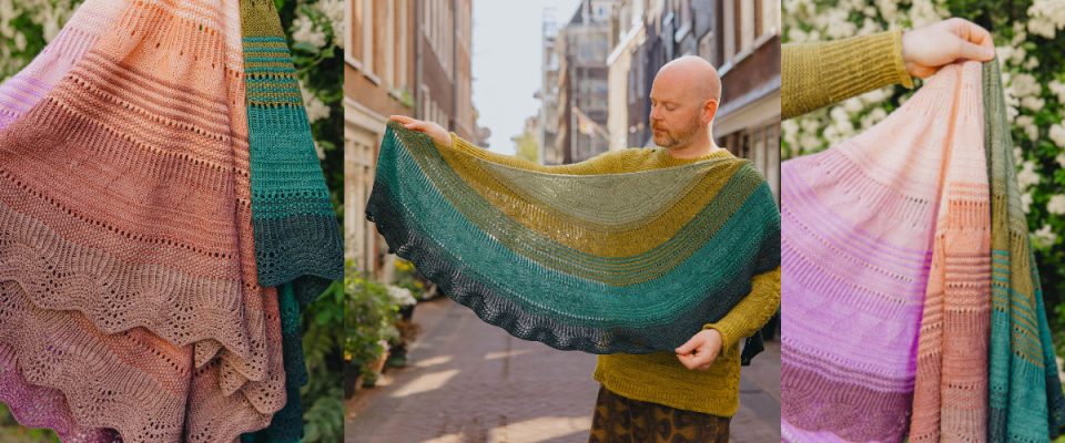 Легкая текстурная шаль в стиле Westknits
